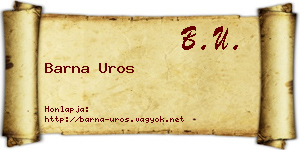 Barna Uros névjegykártya